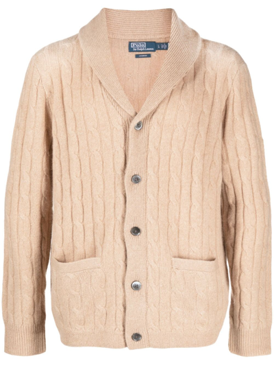 Polo Ralph Lauren Cable-knit Cashmere Cardigan In Neutrals