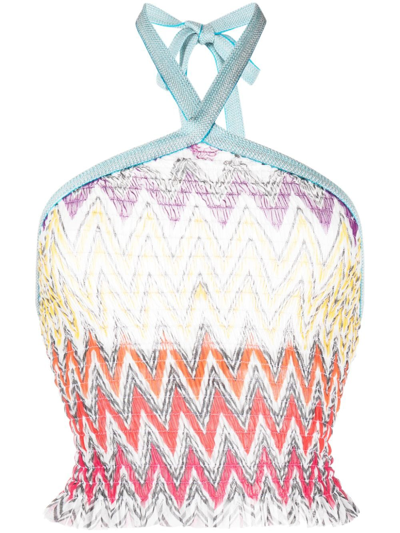 Missoni Zigzag Shirred Tank Top In Yellow