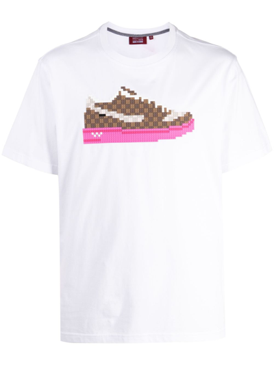 Mostly Heard Rarely Seen 8-bit Sneaker-print Cotton T-shirt In White