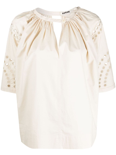 Aeron Pyle Cut-out Blouse In Neutrals
