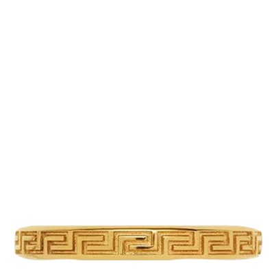 Versace Greca Engraved Ring In 3j000- Gold