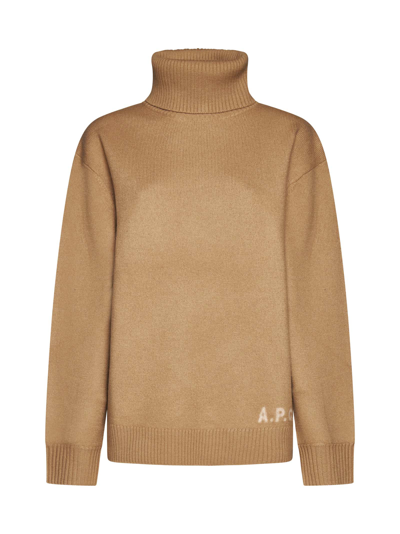 Apc Tan Walter Turtleneck In Cab Camel