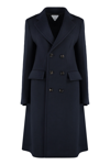Bottega Veneta Caped Wool And Cashmere Coat In Black