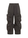 Diesel Cargo Pants In Wrinkled Nylon Canvas In Nero