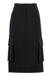 Givenchy Technical Fabric Mini Skirt With Dual Back Pockets In Black