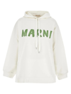 Marni Logo-print Cotton Hoodie In White
