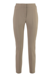 Peserico Skinny Fit Trousers In Viscose And Cotton In Sand