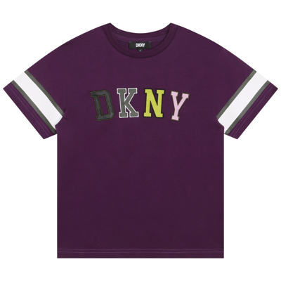Dkny Kids' Logo T-shirt In Violet