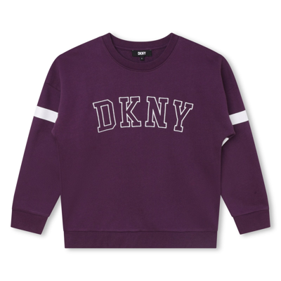 Dkny Kids' Logo-patch Sweatshirt In Violet