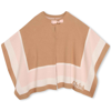 Chloé Cape In Cotton And Tricot Wool With Logo In Cream