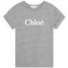 Chloé Grey T-shirt For Girl With Logo In Gray