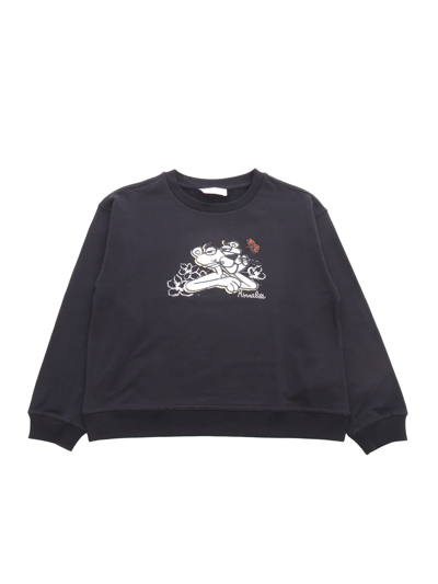 Monnalisa Kids' Pink Trouserher Sweatshirt In Black