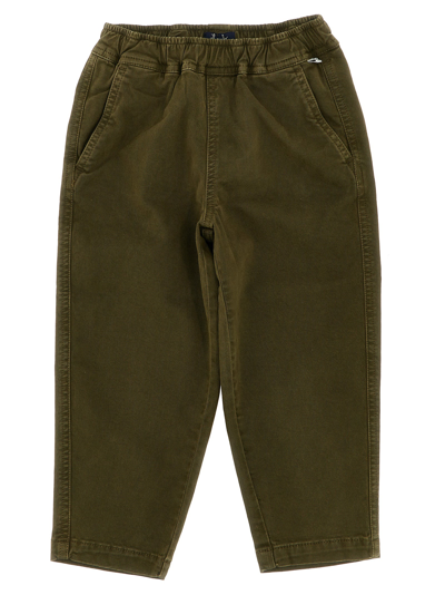 Il Gufo Kids' Logo-patch Cotton Trousers In Green