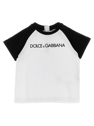 Dolce & Gabbana Babies' Logo T-shirt In White/black