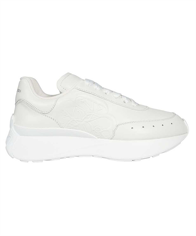 Alexander Mcqueen Sprint Logo Retro Runner Sneakers In White