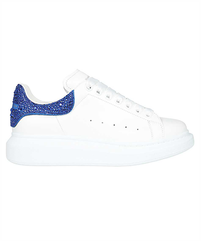 Alexander Mcqueen Crystal-embellished Lace-up Sneakers In Blue