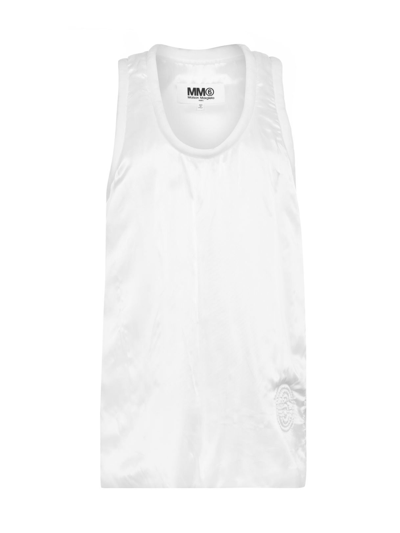 Maison Margiela Mm6 Logo Padded Tank Top In White