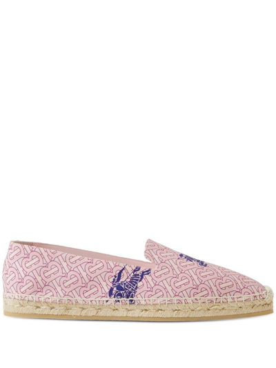 Burberry Ekd Monogram Cotton Espadrilles In Pink