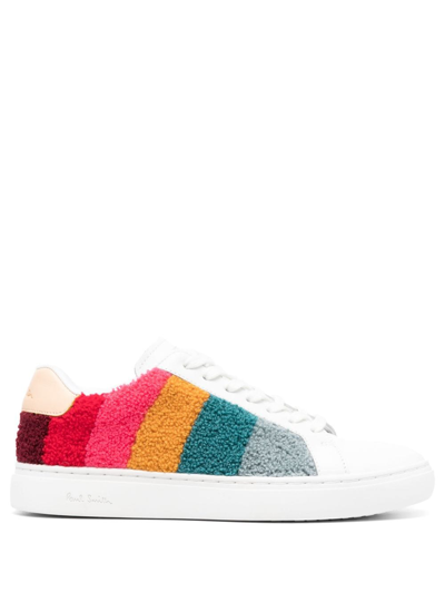 Paul Smith Faux-shearling Lace-up Sneakers In Multicolor