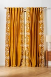 Anthropologie Harlowe Curtain By  In Yellow Size 50x63