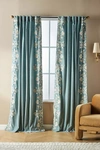 Anthropologie Embroidered Velvet Harlowe Curtain By  In Blue Size 50" X 96"
