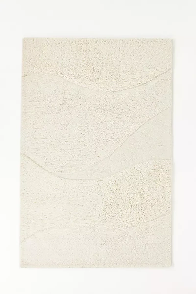 Anthropologie Hand-tufted Addilyn Rug By  In White Size 2.5x9