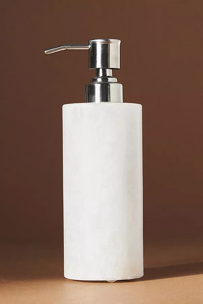 Anthropologie Alabaster Soap Dispenser In White