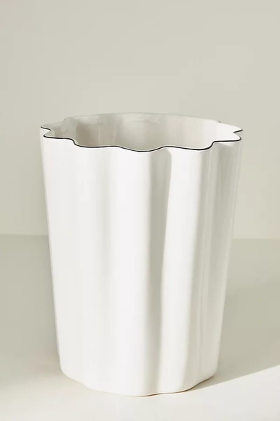 Anthropologie Le Marais Waste Basket In White