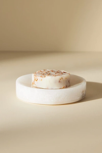 Anthropologie Alabaster Soap Dish In White