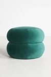 Anthropologie Muntz Velvet Ottoman In Green