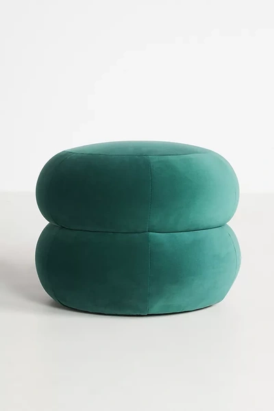 Anthropologie Muntz Velvet Ottoman In Green