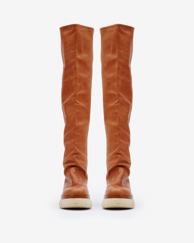 Isabel Marant Malyx Leather High Boots In Brown
