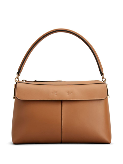 Tod's Tst Bauletto Small Leather Shoulder Bag In Brown