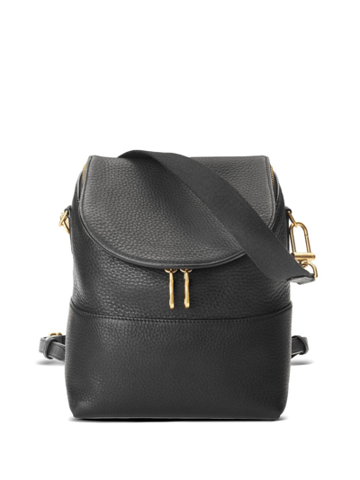 Shinola The Mini Pocket 皮质双肩包 In Black