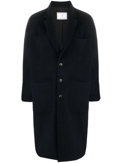 Société Anonyme Single-breasted Wool-cashmere-blend Coat In Blue