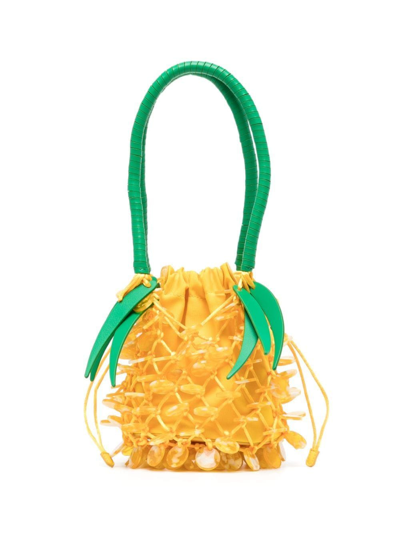 Staud Pietro Pineapple Bag In Pineapple/silver