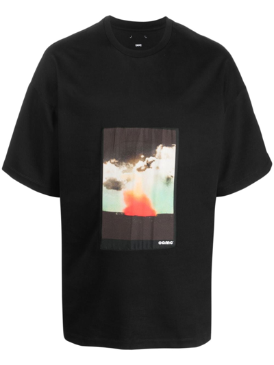 ★OAMC★ Wake Print Short Sleeve T-Shirt Black 23A28OAJ12COT Oamc Wake Me Crew-neck T-shirt In Black | ModeSens
