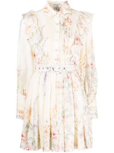 We Are Kindred Primrose Floral-print Minidress In Neutrals