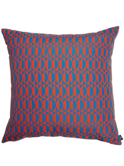 Fornasetti Outdoor Cushion Losanghe In Orange/turquoise