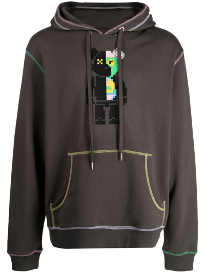 Mostly Heard Rarely Seen 8-bit Bear-print Cotton Hoodie In Green