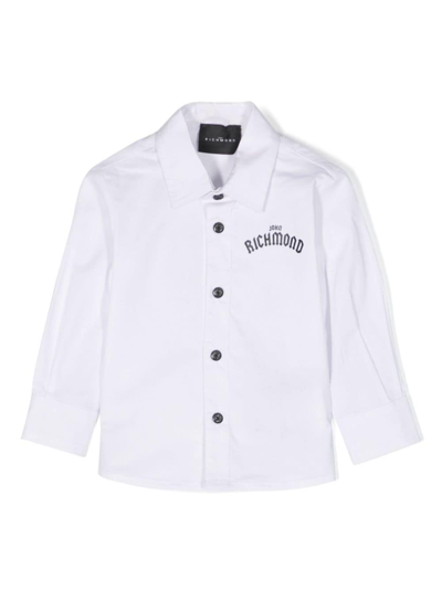 John Richmond Junior Babies' Logo-print Cotton Shirt In White