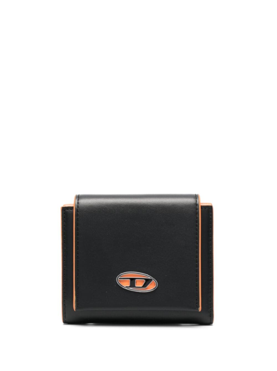 Diesel Namid Bi-fold Leather Wallet In Black