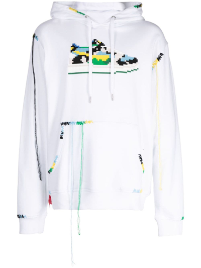 Mostly Heard Rarely Seen 8-bit Sneaker-print Cotton Hoodie In White