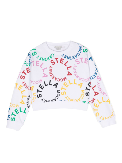 Stella Mccartney Kids' Circular Logo-print Cotton Sweatshirt In Multicoloured