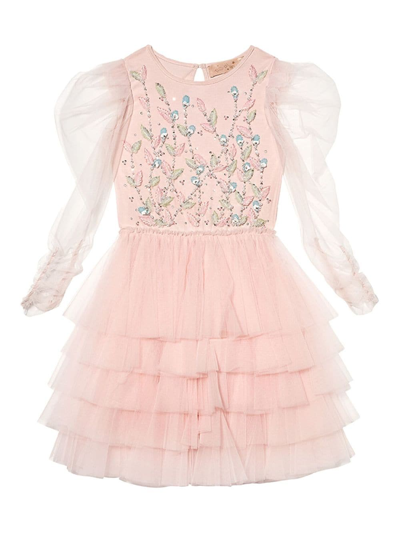 Tutu Du Monde Kids' Iconic Tiered Tulle Dress In Porcelain Pink Mix