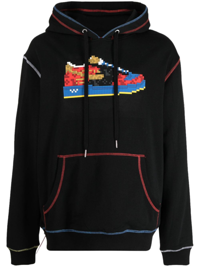 Mostly Heard Rarely Seen 8-bit Sneaker-print Cotton Hoodie In Black