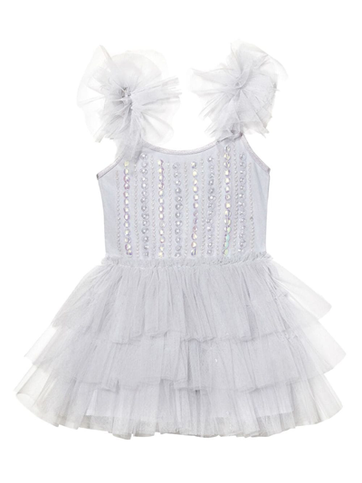 Tutu Du Monde Girls' Bebe Gleaming Tulle Dress - Baby In Silverite