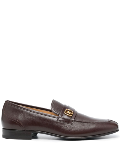 Bally Suisse Logo-plaque Leather Loafers In Brown