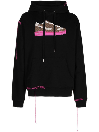 Mostly Heard Rarely Seen 8-bit Graphic-print Cotton Hoodie In Black