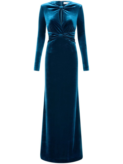 Rebecca Vallance Brandy Bow-detailing Gown In Blue